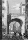 Engraving in 'Modern Athens'  -  South Bridge from the Cowgate