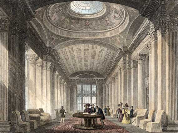 Engraving in 'Modern Athens'  -  hand-coloured  -  Advocates' Library