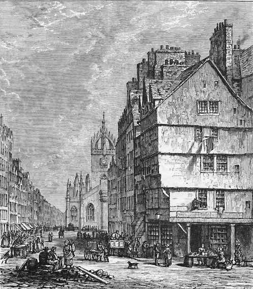 Engraving from 'Old & New Edinburgh  -  The Lawnmarket