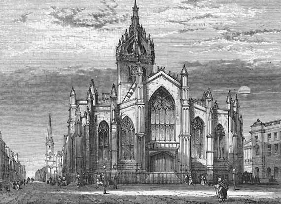 Engraving from 'Old & New Edinburgh'  -  St Giles Cathedral