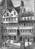 Engraving from 'Old & New Edinburgh'  -  Allan Ramsay's House in the Royal Mile