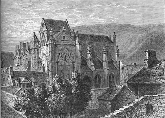 Engraving from 'Old & New Edinburgh'  -  Trinity College Church