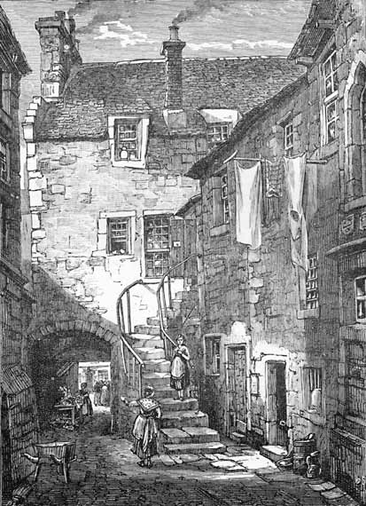 Engraving from 'Old & New Edinburgh'  -  Ballantyne's Close
