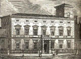 Engraving from Grant's Old & New Edinburgh  -  The Corn Exchange in the Grassmarket