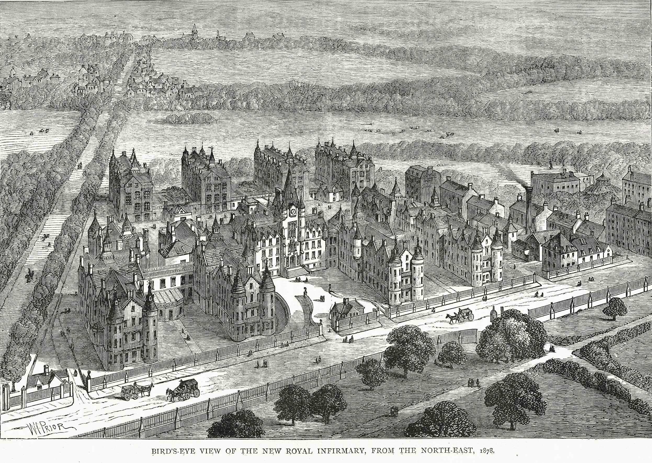 Engraving from 'Old & New Edinburgh'  -  Edinburgh Royal Infirmary