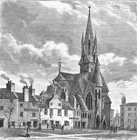 Engraving from 'Old & New Edinburgh'  -  The Barclay Church