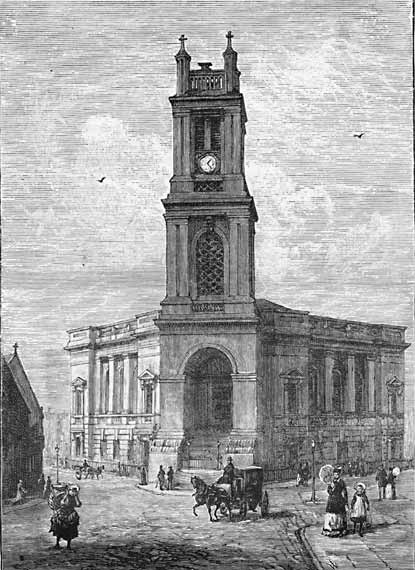 Engraving from 'Old & New Edinburgh'  -  St Stephens Church