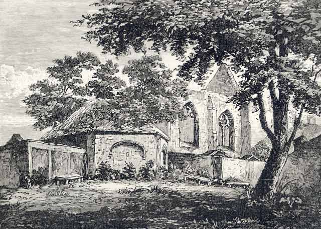Engraving from 'Old and New Edinburgh'  - Restalrig Church, 1817