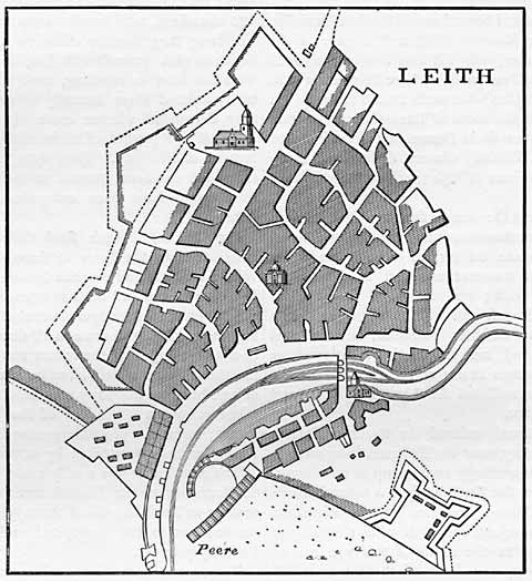 Engraving from 'Old & New Edinburgh'  -  Map of Leith