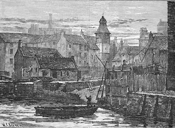 Engraving from 'Old & New Edinburgh'  -  Leith  -  St Ninian's Church