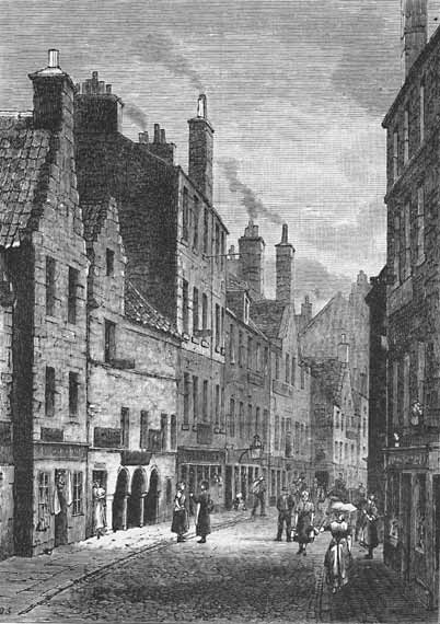 Engraving from 'Old & New  Edinburgh'  -  Kirkgate, Leith