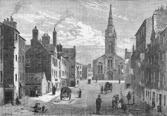 Engraving from 'Old & New Edinburgh'  -  Sheriff Brae, Leith