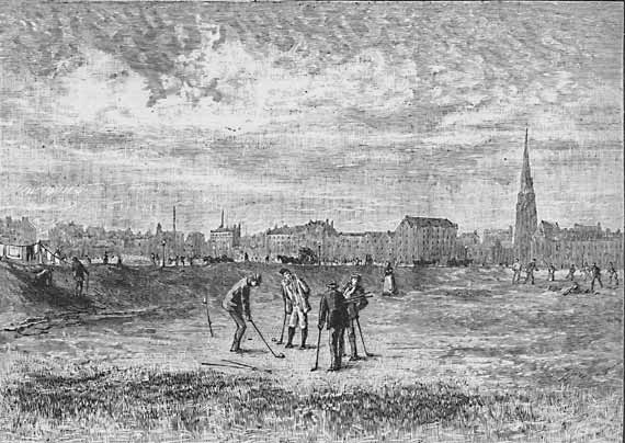 Engraving from 'Old & New Edinburgh'  -  Leith Links
