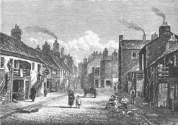 Engraving from 'Old & New Edinburgh'  -  Newhaven Main Street