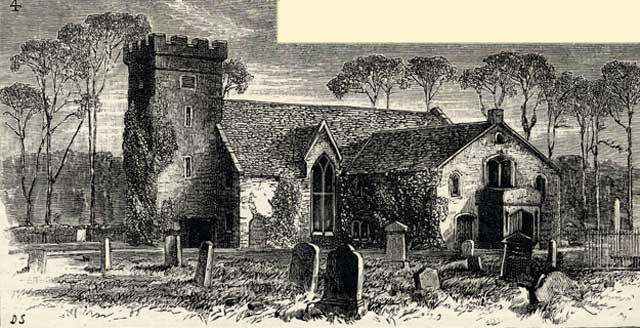 Engraving from Old & New Edinburgh  -   Cramond Church