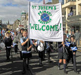 Princes Street, on the day of the visit by Pope Benedict XVI, September 16, 2010  -  School Banner