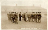 17th Lancers at Piershill Barracks  -  Inspecting Recruits  -  A&G Taylor Postcard, not posted