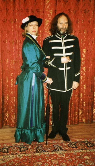 Sue Hill and Doug Hamilton dress for the occasion of the 130h Anniversary of the Founding of Edinburgh Photographic Society  -  February 1991