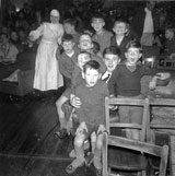 Boys at a Boys' Home or Orphanage near Balerno, visited by Airmen from USAF Base at Kirknewton at Christmas 1963 or 1964