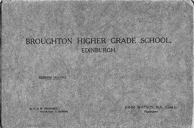 Broughton Higher School Class, 1911-12  -  Photo Cover