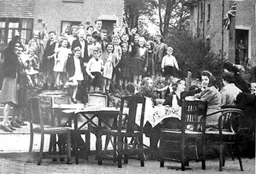 Street Party at Colinton to commemmorate the end of World War II