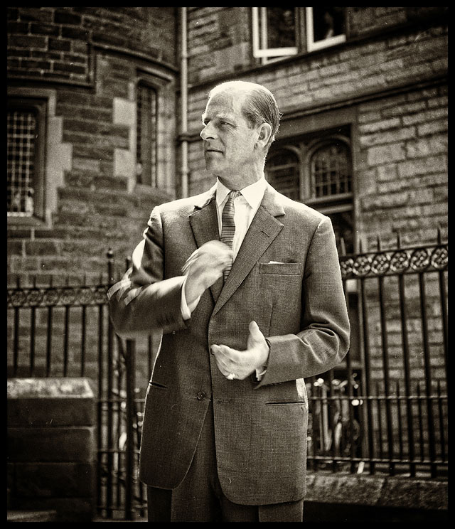 Edinburgh University, Rectorial Battle Day 1963  -  Duke of Edinburgh, applauding