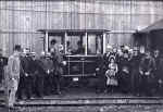 Mt & Mrs Gladstone on Mr Binko's Electric Railway  -  Photograph by John Moffat