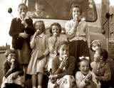 Group in front of an ice cream van in West Pilton Grove