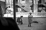 Mrs Finlayson and others at at Holyrood Square, Edinburgh -  1956