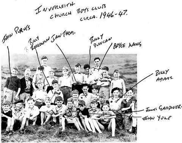 Inverleith Churech Boys' Club  -  At Camp in the Eildon Hills above Melrose, around 1946-47