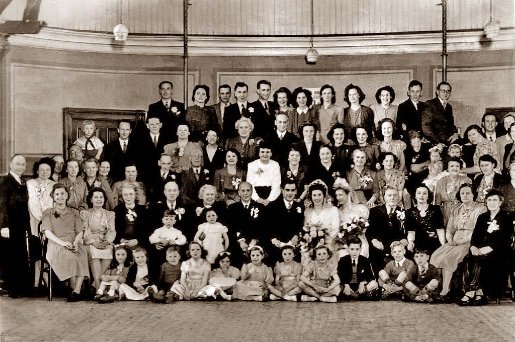 Photo taken at the weding of James Harold and Laura Horne (1948) at Loftus Hall, Wellington Street, Portobello