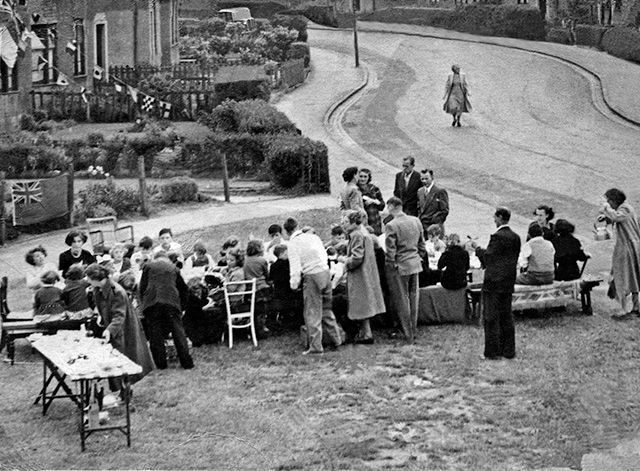 Street Party for the Queen's Coronation, June 1953 - Pilton Avenue, Edinburgh