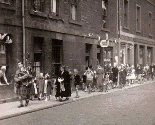 Street Party to mark the coronation of Queen Elizabeth II, 1953  -  'The Pied Piper'