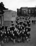 Pupils leave the Royal High School buildings at Calton Hill, probably around 1949-50
