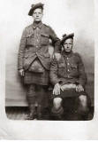 Photograph of James Johnston's grandfather and his grandmother's brother.  Both men served in the Royal Scots 'Dandy Ninth'.  Photo taken around 1918, shortly before the two men died.
