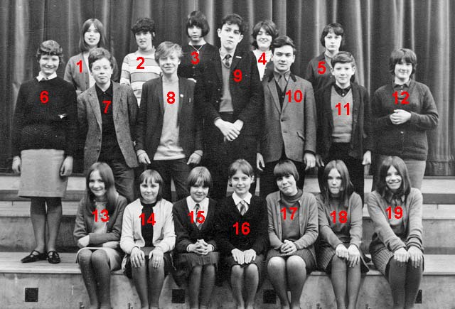A school class at James Cark School, St Leonards, around 1966  -  key top the photo