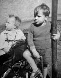 Dave Ferguson and his younger brother, Rab, in the back green of their home at 39 West Granton Road, around 1940