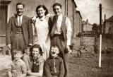 A group of seven, somewhere at West Pilton  -  1950s or 1960s
