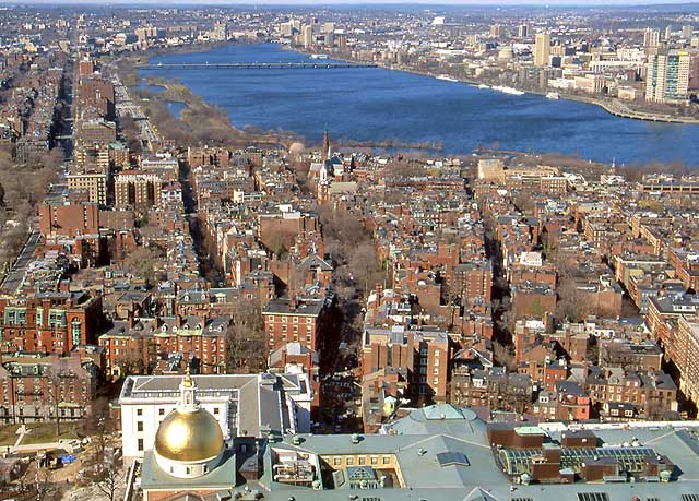 State House, Beacon Hill and the Charles River    -    October 2003