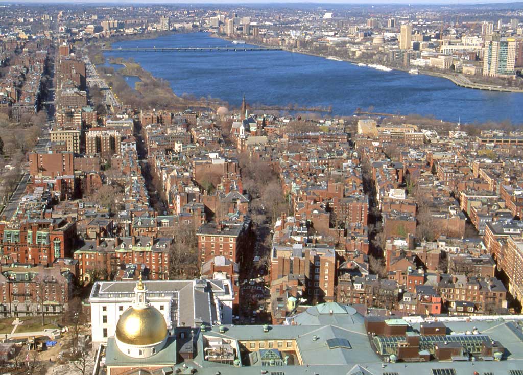 State House, Beacon Hill and the Charles River    -    October 2003