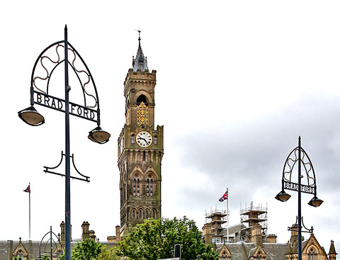 The City Hall and Lamp Posts, Bradford  -  2013