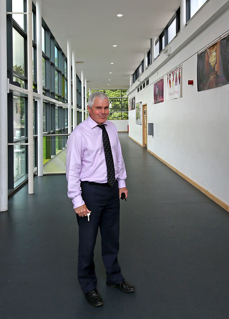 St Bede's Grammar School, Heaton, Bradford, 2013  -  Deputy Headteacher, Nick Parker, in the new wing