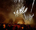Picture derived from a photograph of Fireworks on Calton Hill  -  29 December 2003
