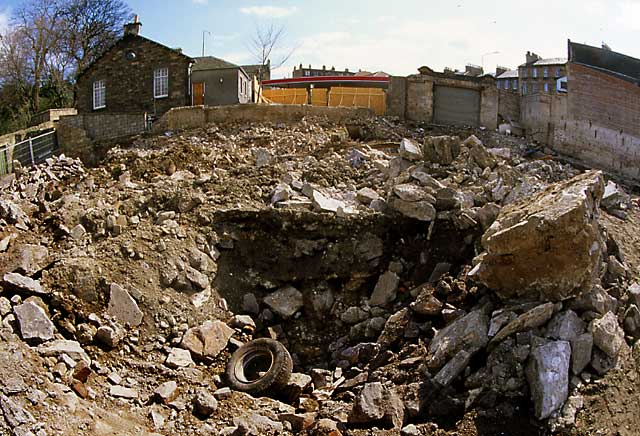 Demolition of the building previously used by Clark Stonemasons then as a Christmas Tree Warehouse  -  March 1996
