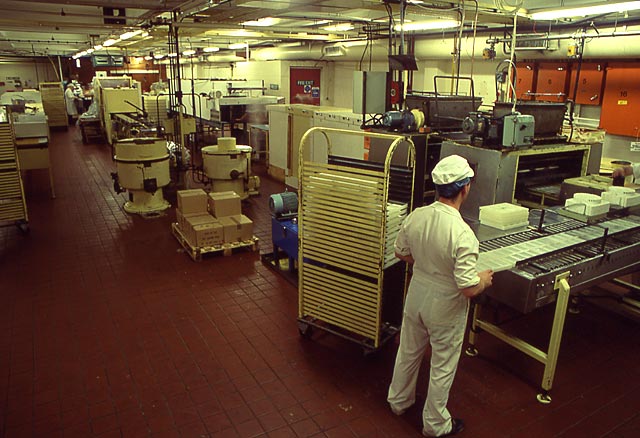 Duncan's Chocolate Factory  -  Beaverhall Road, Edinburgh,  1991  -  A general view of one of the two floors of the factory