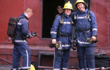 Firemen training at 'The Ship'   -   McDonald Road Fire Station  -  30 May 1995