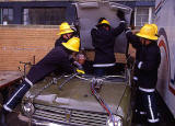 Training for rescuing victims from car crashes  -  Tollcross Fire Station  -  22 June 1993