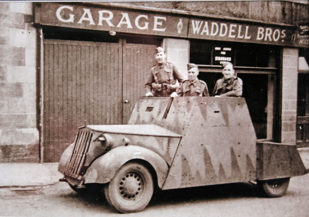 A photo of Waddell Bros. garage, Spylaw Street, Colinton, taken during World War II