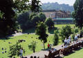 Photograph by Peter Stubbs  -  Edinburgh  -  August 2002  -  East Princes Street Gardens, looking to the south-west towards the Royal Scottish Academy and Edinburgh Castle