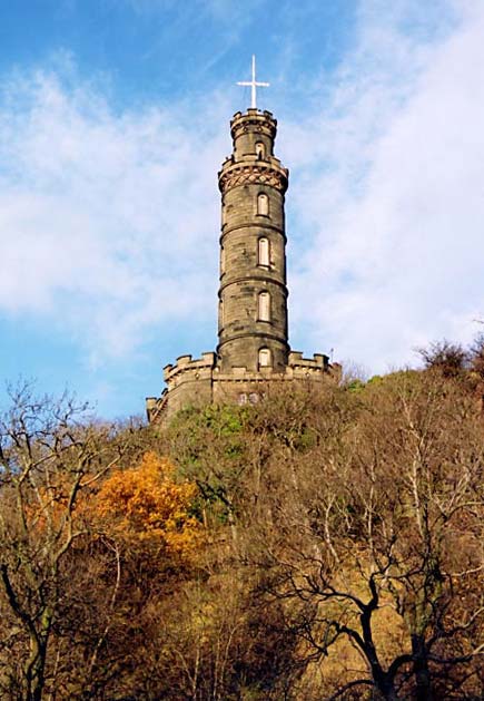 Photograph by Peter Stubbs  -  Edinburgh  -  November 2002  -  The Nelson Monument on Calton Hill